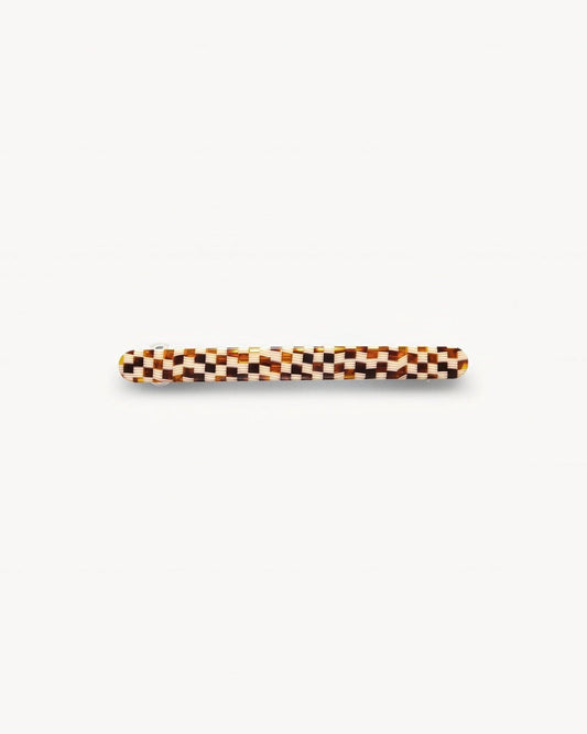 Slim Paris Barrette ~ Tortoise Checker