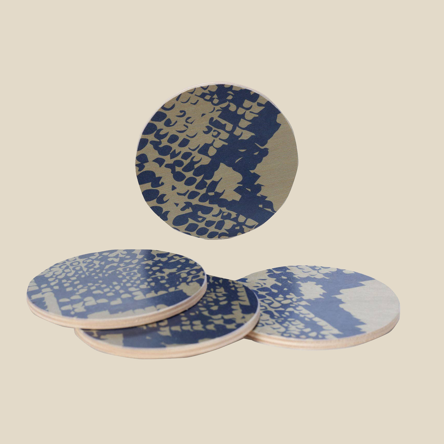 Coasters (Set of 4) ~ Snake Skin Blue