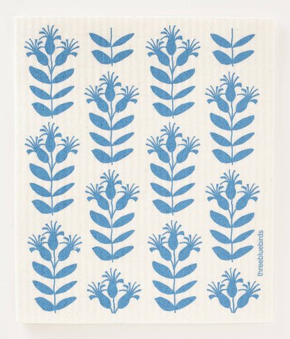 Swedish Dishcloth ~  Blue Buds