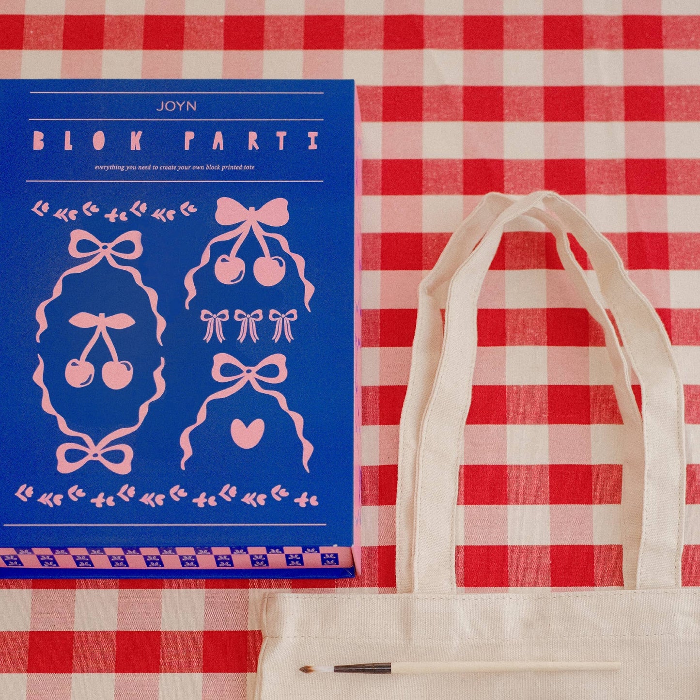 Block Printing Kit (Tote Bag) - Cherry Bow