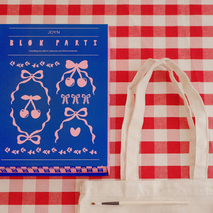 Block Printing Kit (Tote Bag) - Cherry Bow