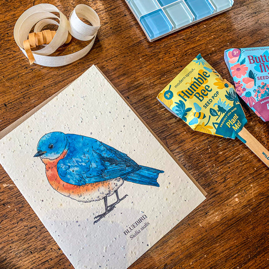 Greeting Card ~ Bluebird (Plantable Wildflower Seed Card)