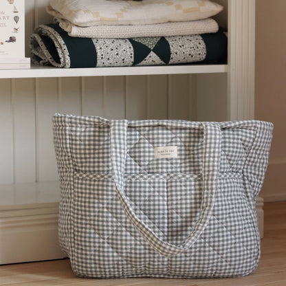 Quilted Diaper Bag ~ Sage Gingham