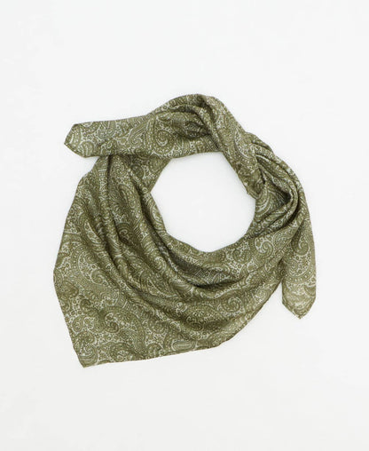 Vintage Silk Square ~ Light Sage