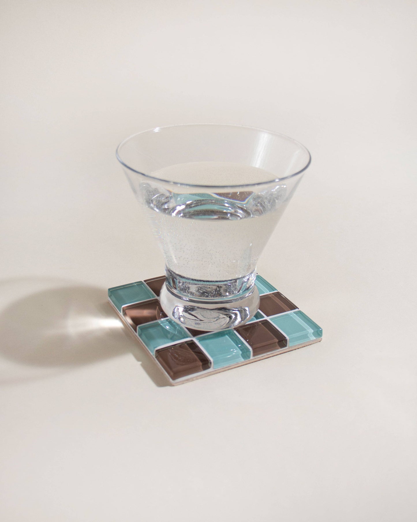 Glass Tile Coaster ~ Sea Salt Dark Chocolate