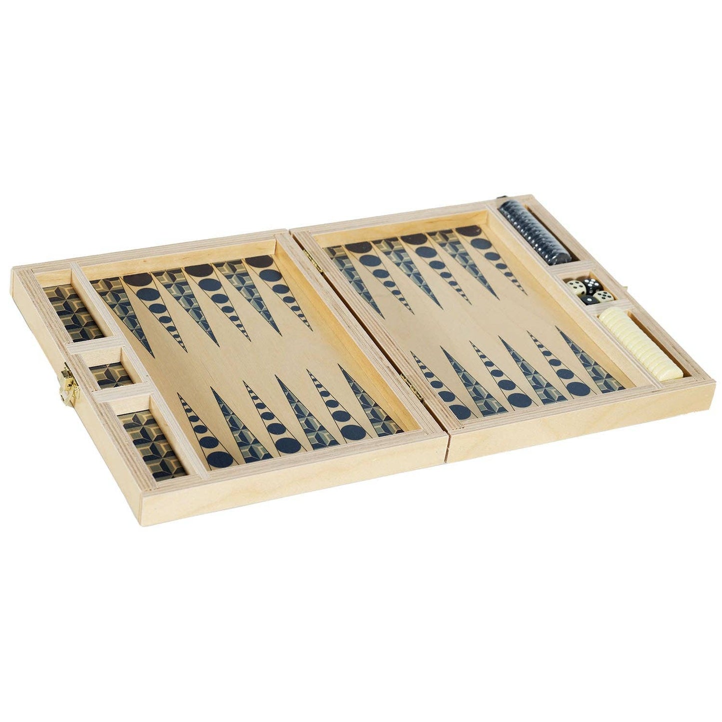 Travel Backgammon ~ Navy Gird