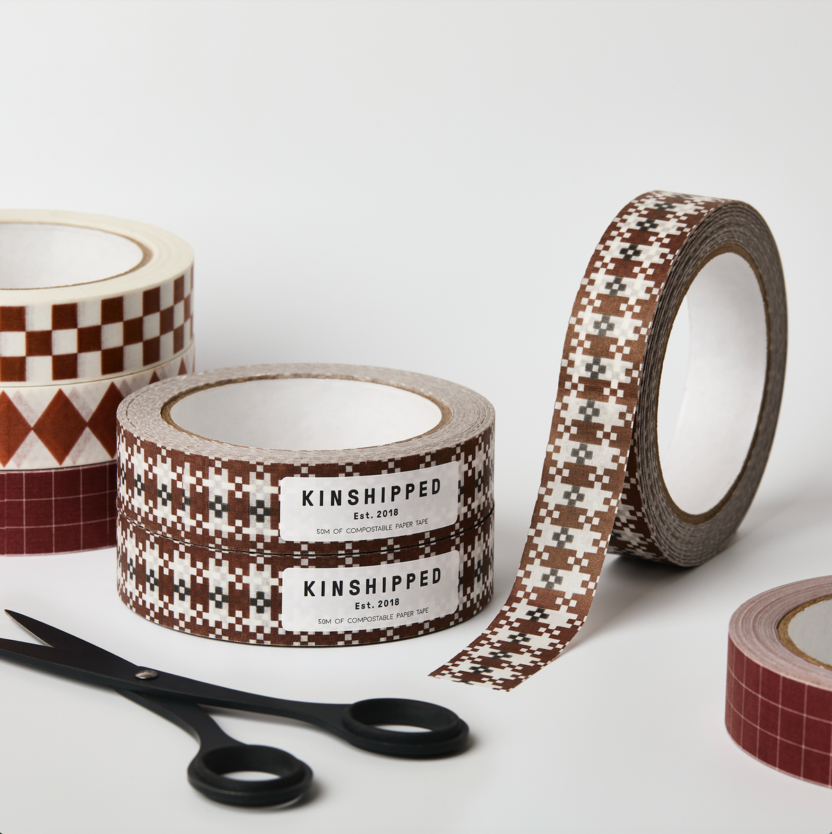 PAPER TAPE - UMBER FLOWER TILE