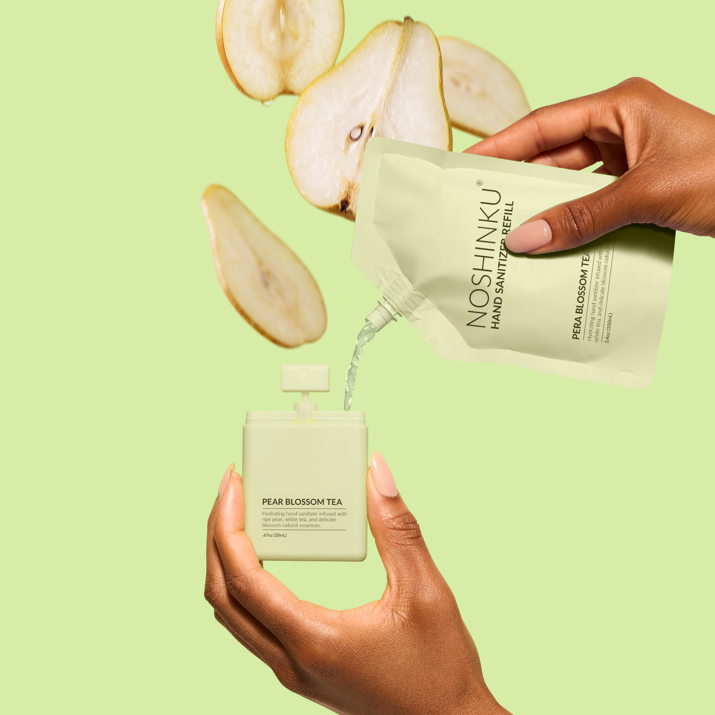 Refillable Pocket Sanitizer ~ Pear Blossom Tea