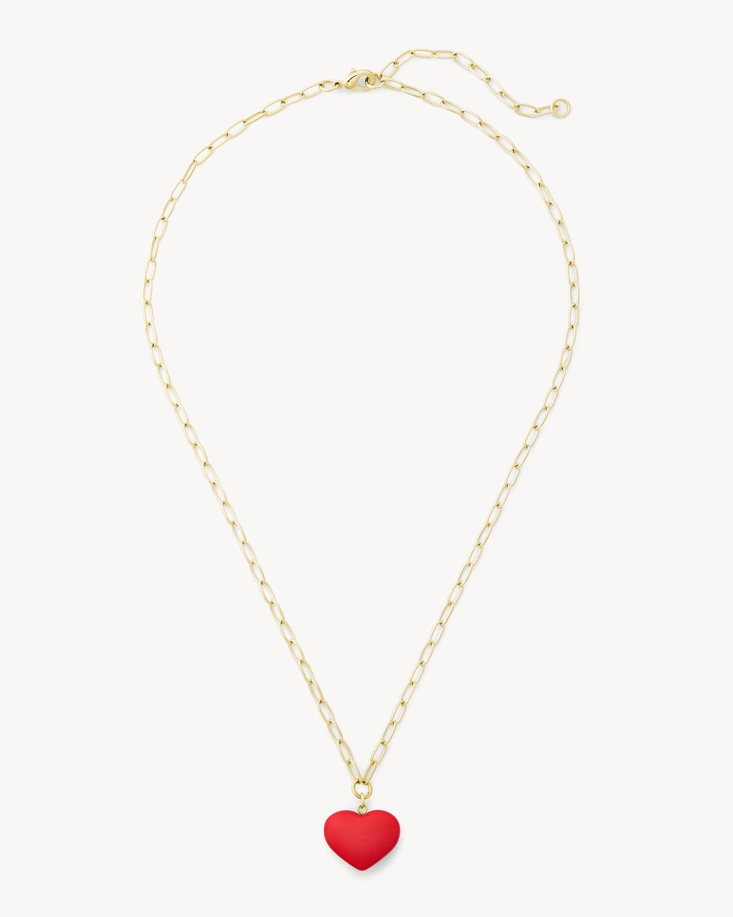 Mini Heart Pendant Necklace in Ruby