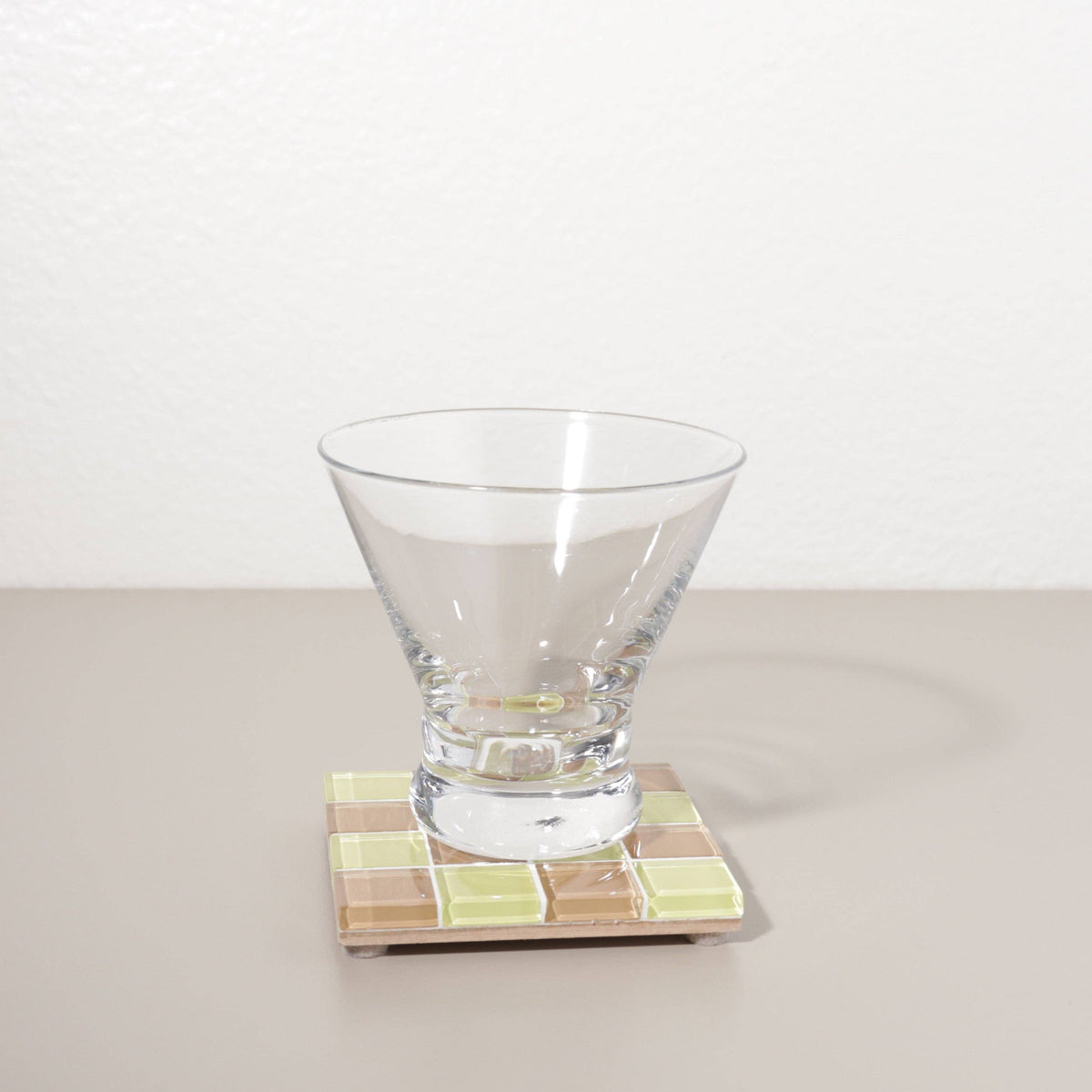 Glass Tile Coaster ~ Earthy Yellow
