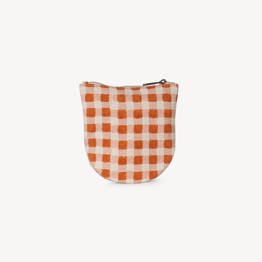 Half Moon Pouch ~ Harvest Gold Gingham