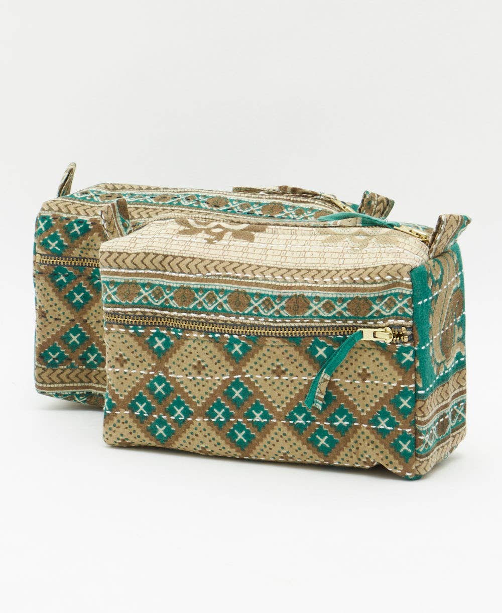 Medium Toiletry Bag ~ Blue Beige