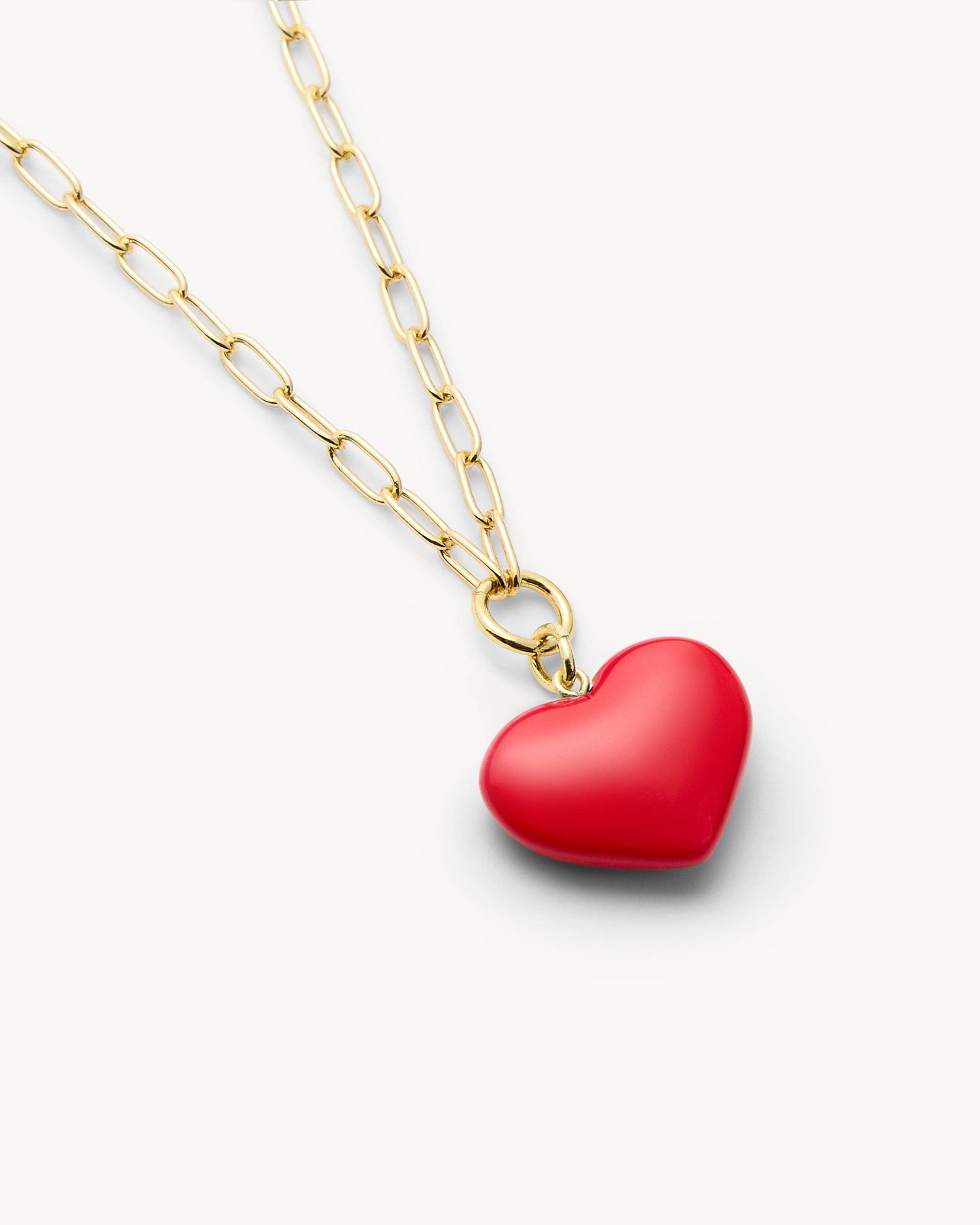 Mini Heart Pendant Necklace in Ruby