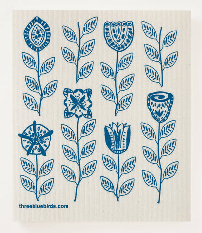 Swedish Dishcloth ~ Teal Garden