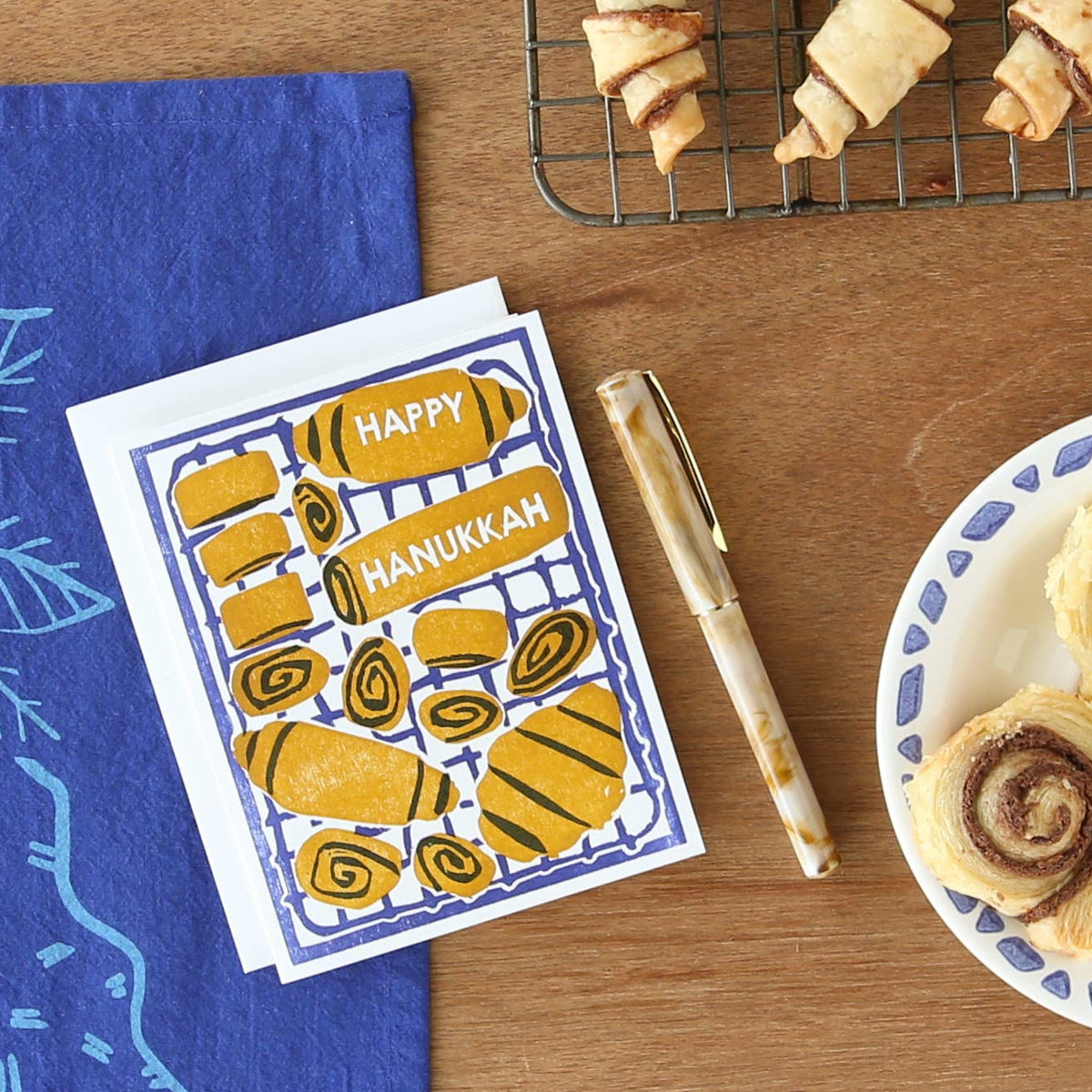 Holiday Greeting Card ~ Happy Hanukkah (Rugelach)