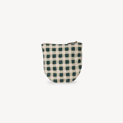 Half Moon Pouch ~ Evergreen Gingham