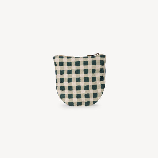 Half Moon Pouch ~ Evergreen Gingham