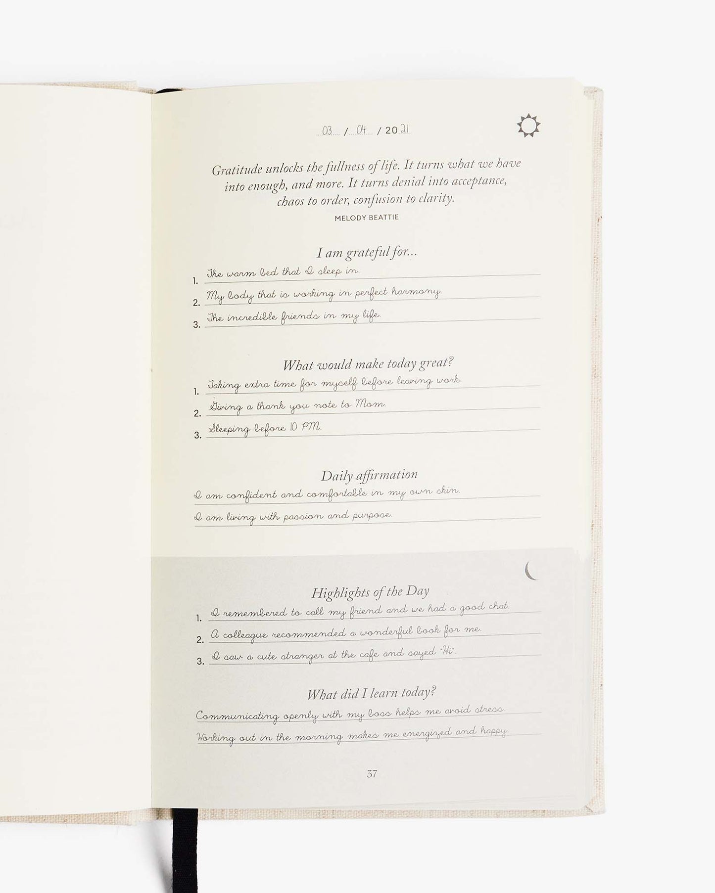 The Five Minute Journal ~ Cherry Stripe