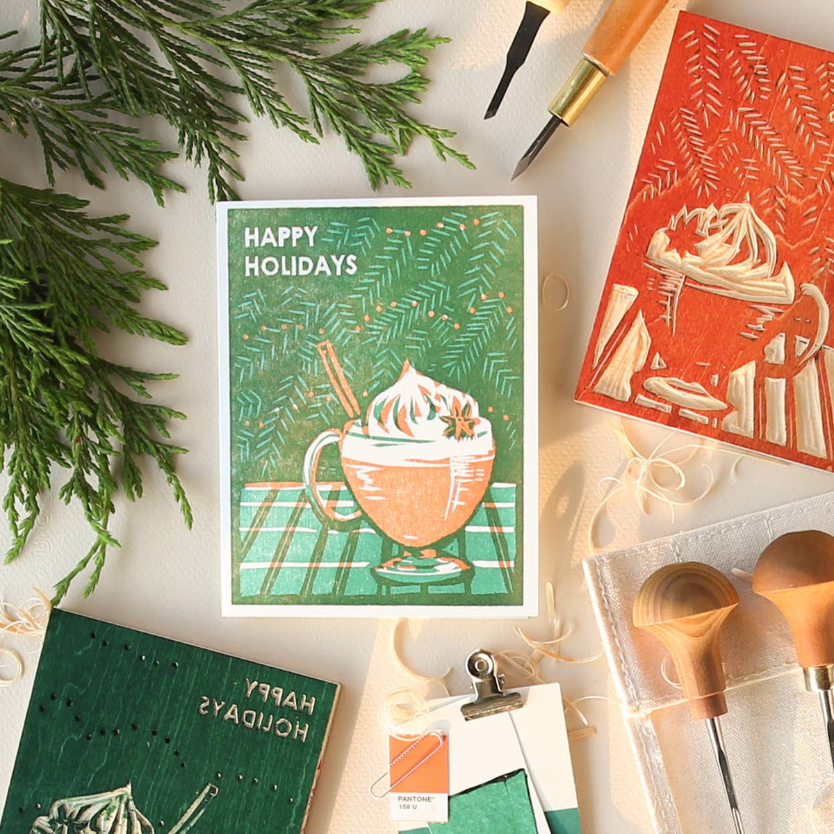 Holiday Greeting Card ~ Happy Holidays (Eggnog)