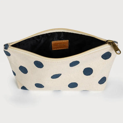 Large Waterproof Pouch ~ Indigo Dot