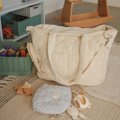 Quilted Diaper Bag ~ Yellow Stripe