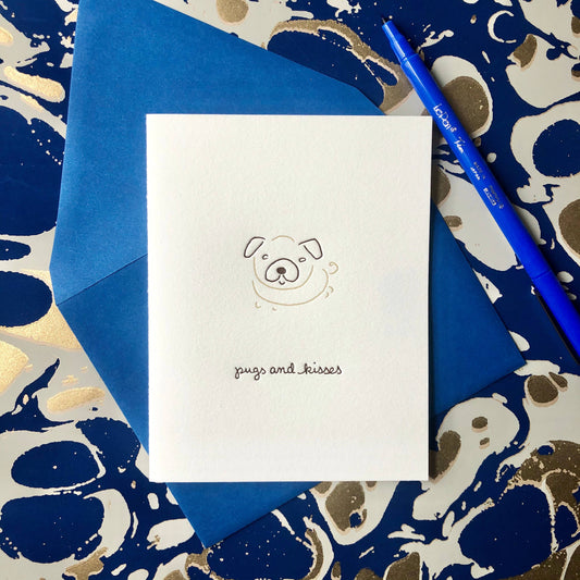 Romantic Greeting Card ~ Pugs And Kisses