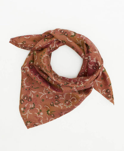 Vintage Silk Bandana ~ Pomegranate Sunset