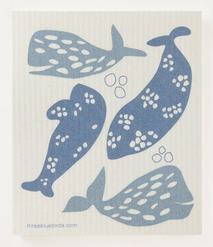 Swedish Dishcloth ~ Whales