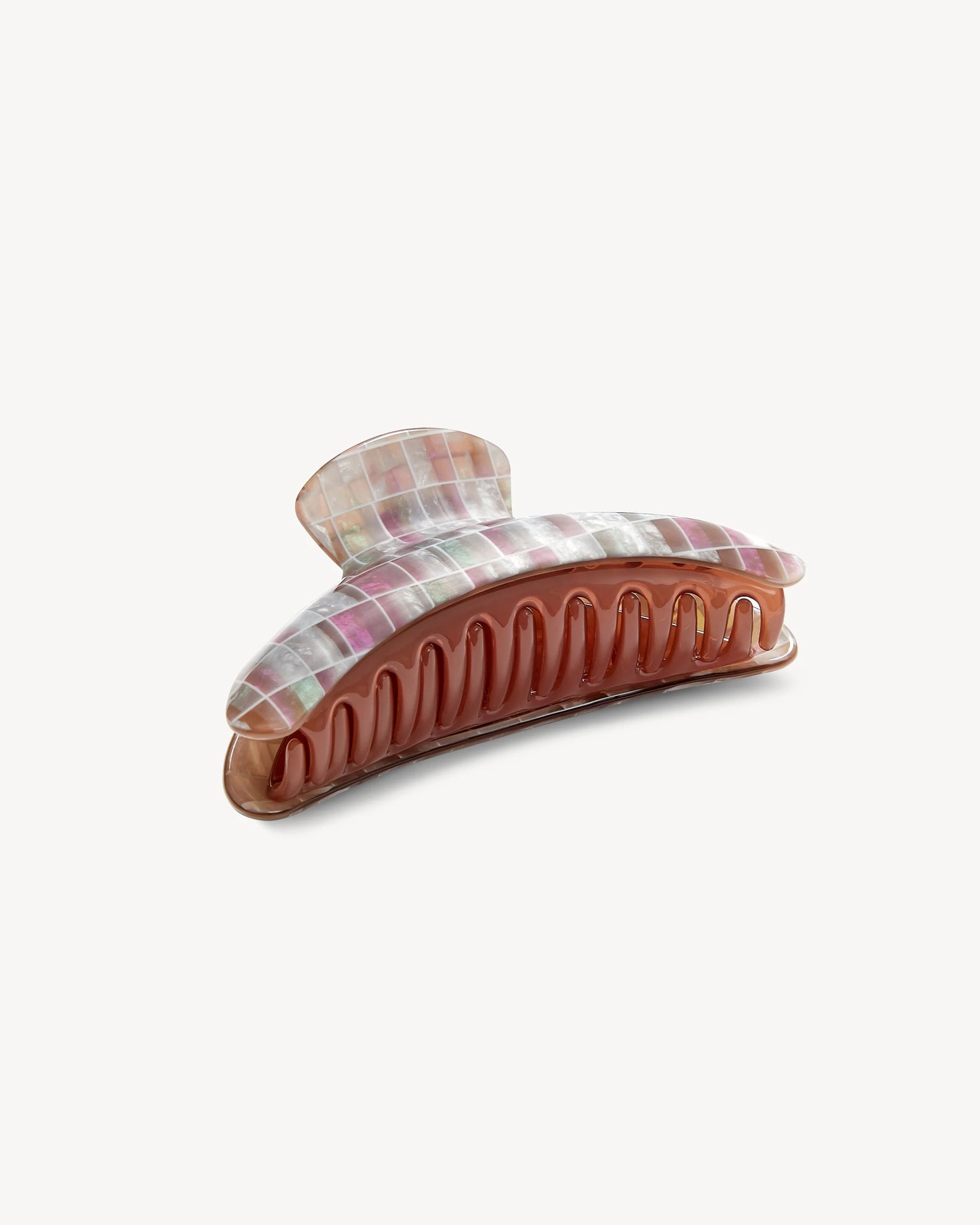 Hair Claw ~ Brown Shell Checker