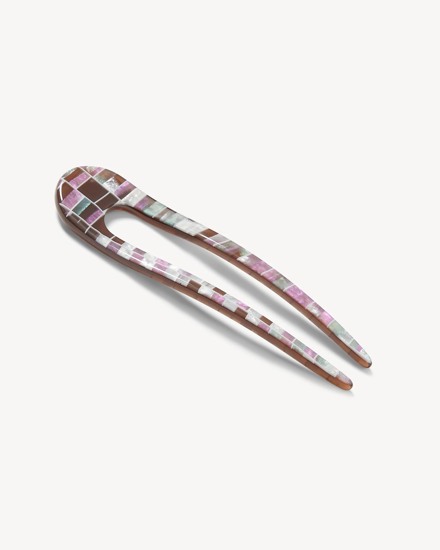 French Hairpin ~ Brown Shell Checker