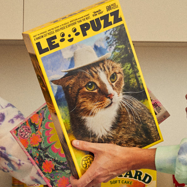 Howdy Paw-ter (500 Pieces) | Shop Random Cut Cat Puzzle – Green