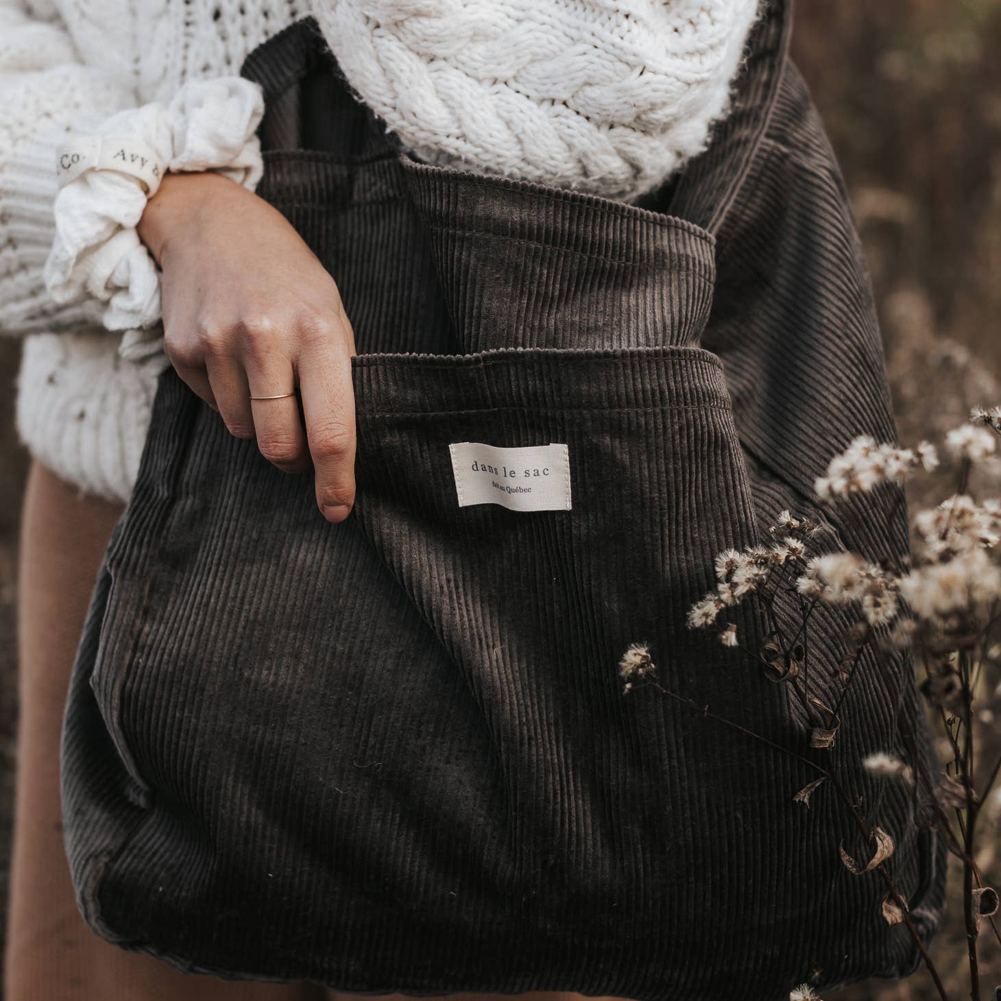 Large corduroy tote discount bag