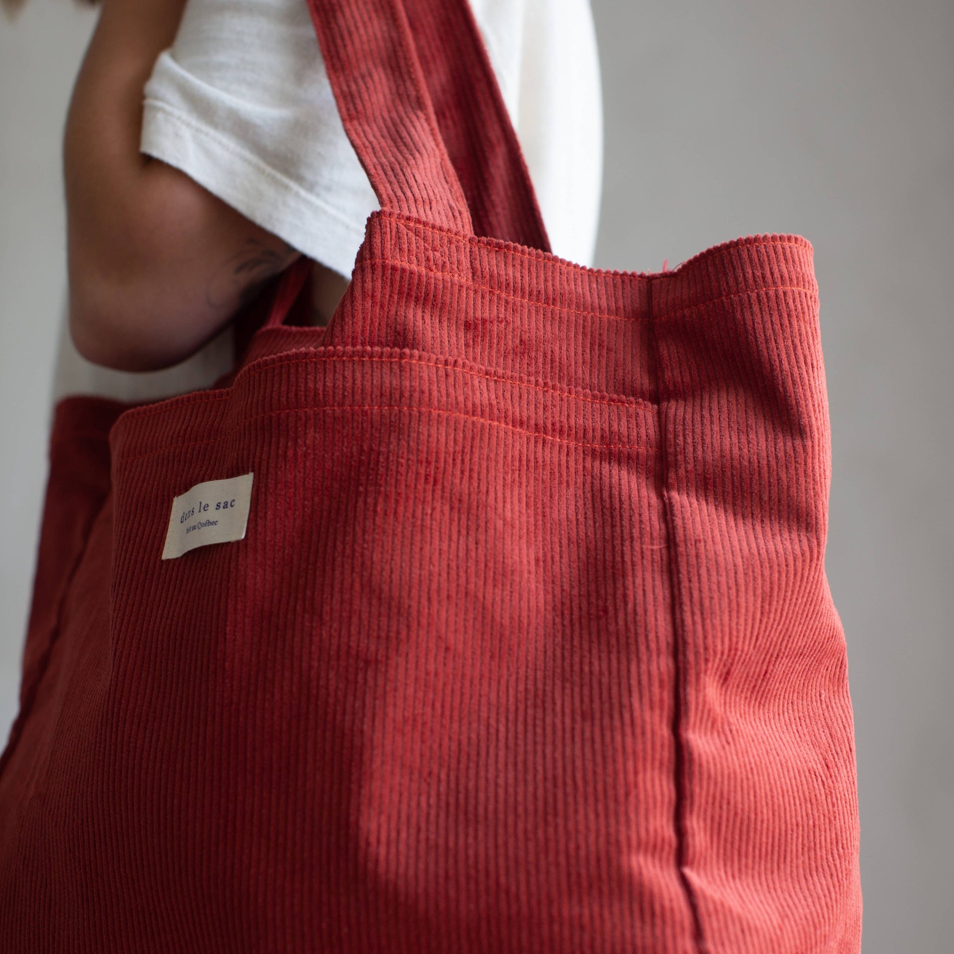 LassZone Corduroy Tote Bag For Women - Large Capacity, Foldable, Water-Resistant Shoulder Bag