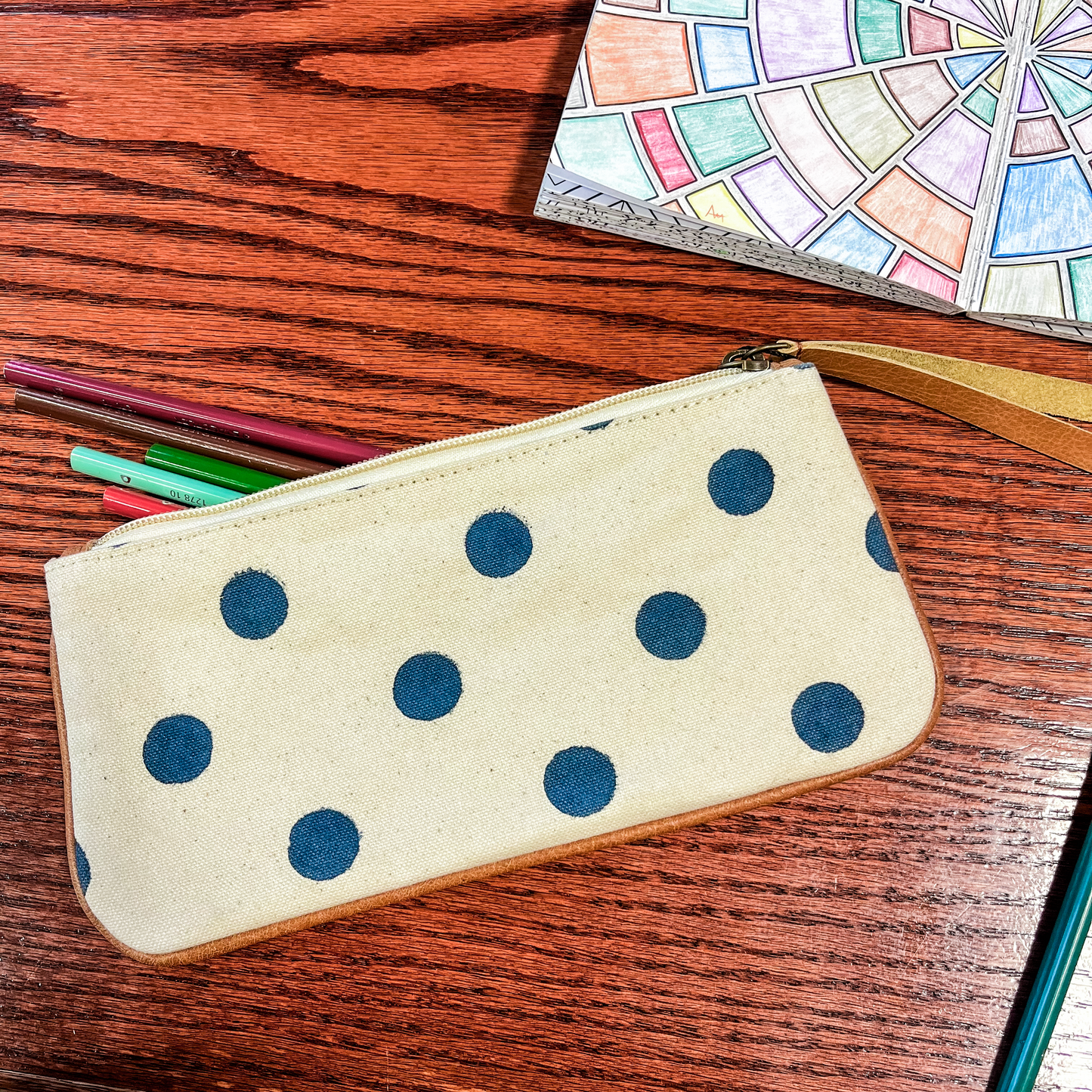 Pencil Pouch ~ Indigo Dot