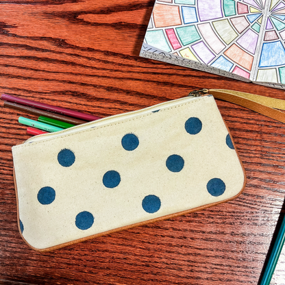 Pencil Pouch ~ Indigo Dot
