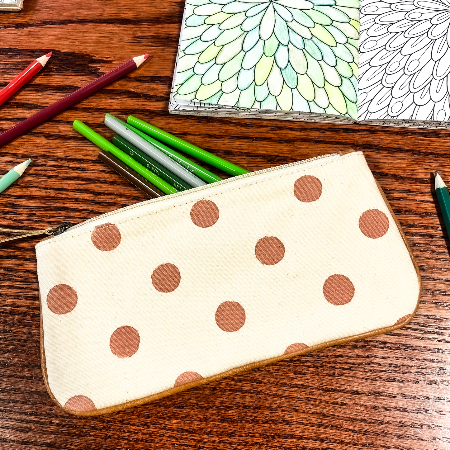 Pencil Pouch ~ Clay Dot