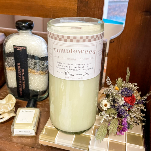 Repurposed Bottle Candle ~ Tumbleweed