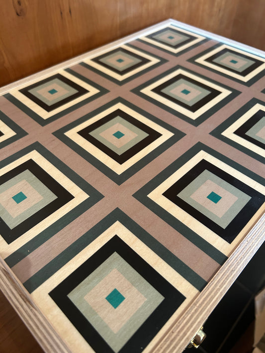 Backgammon Set (Tabletop) ~ Squaresville Grey