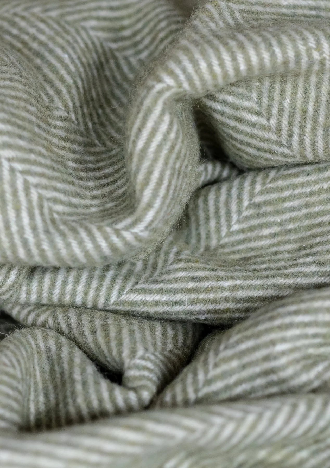 House Blanket ~ Olive Herringbone