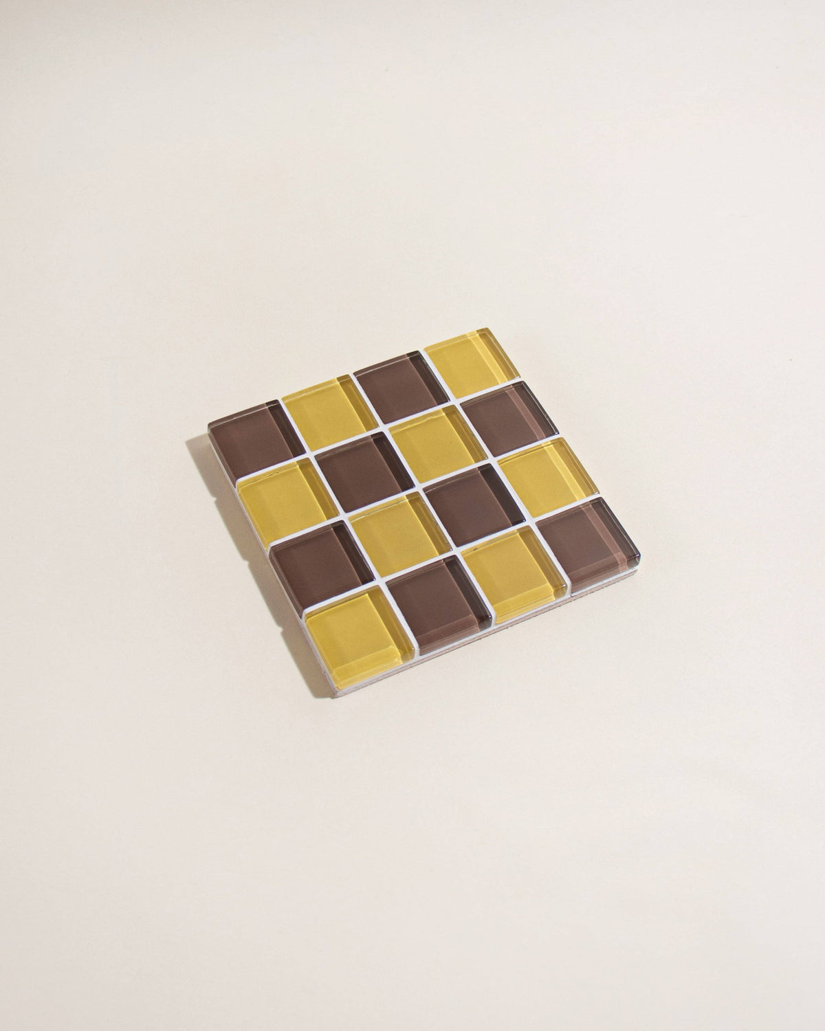 Glass Tile Coaster ~ Toffee & Almond Dark Chocolate
