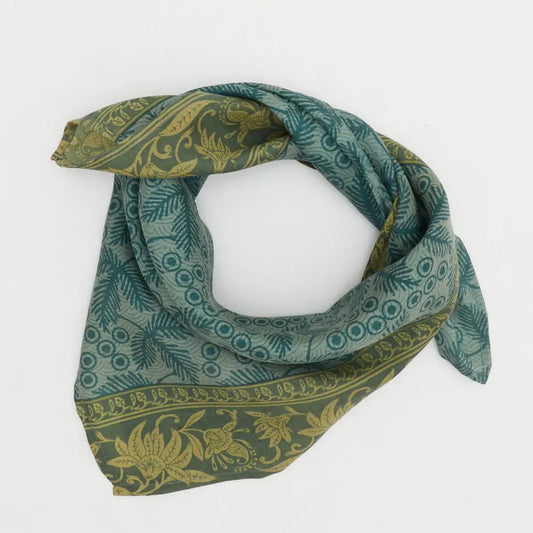 Vintage Silk Bandana ~ Emerald Cove