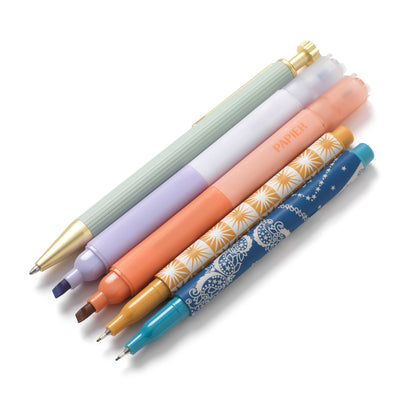 Mixed Pen & Highlighter Set of 5 ~ Solstice