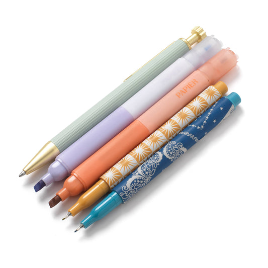 Mixed Pen & Highlighter Set of 5 ~ Solstice