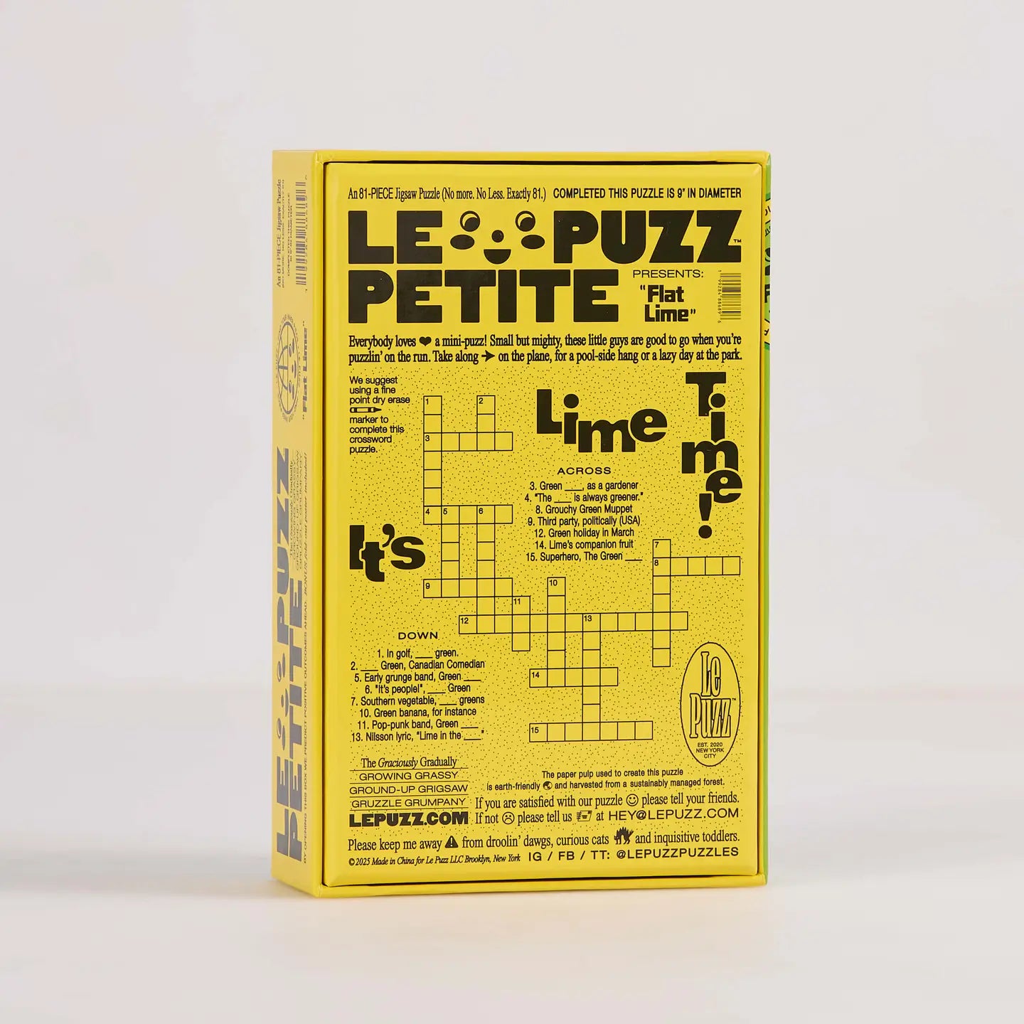 Round Puzzle (81 Pieces) ~ Flat Lime