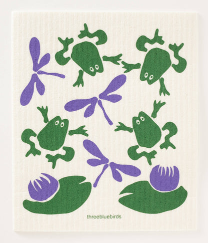 Swedish Dishcloth ~ Frogs & Flies