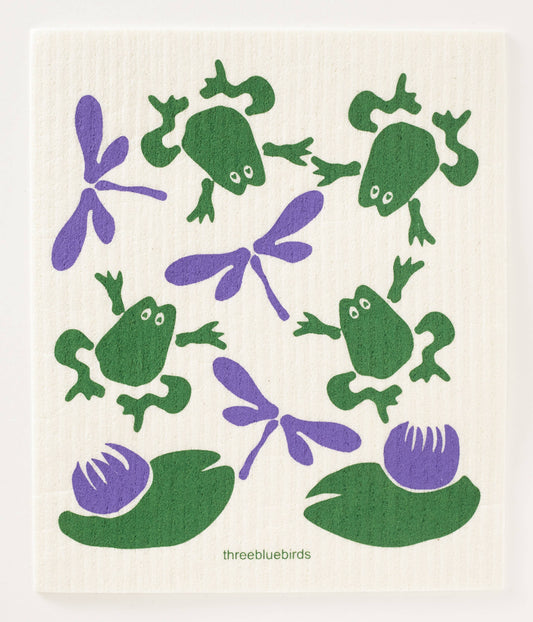 Swedish Dishcloth ~ Frogs & Flies