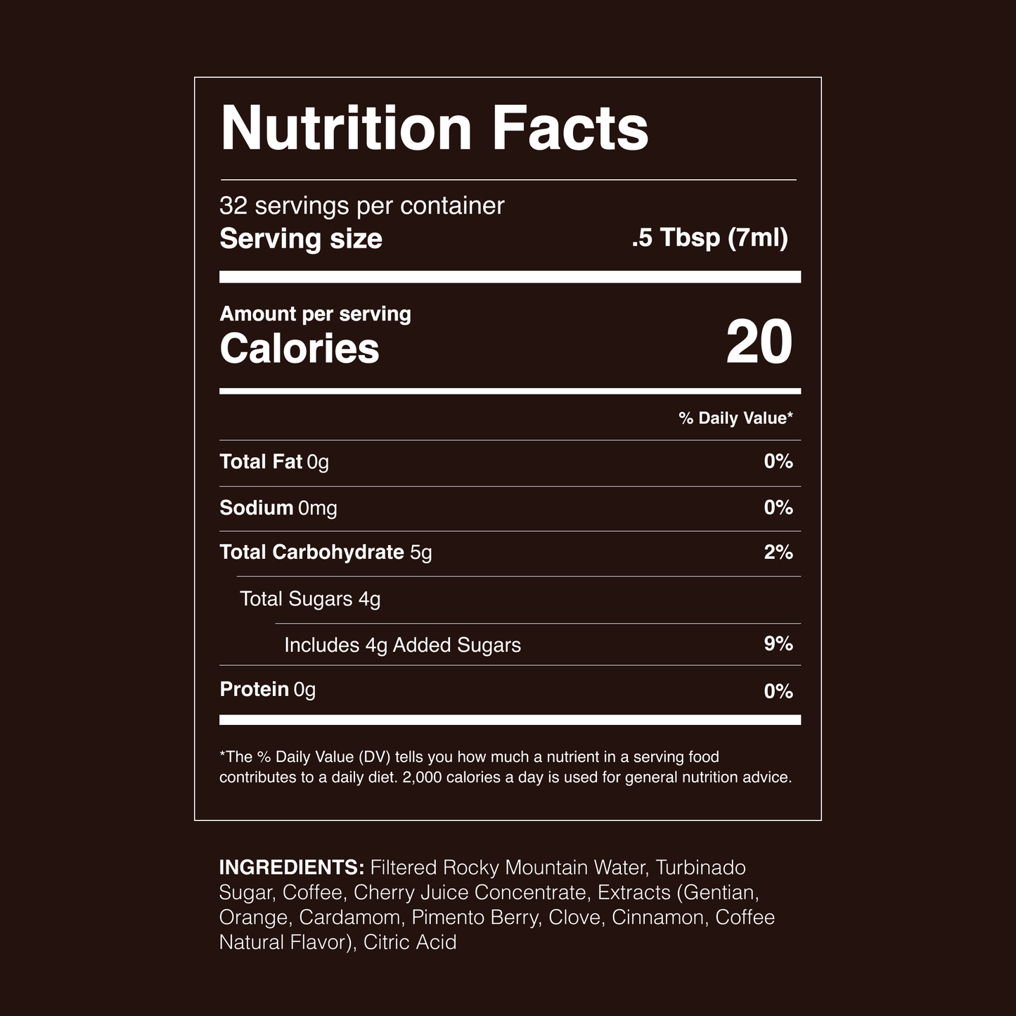 Old Fashioned Cocktail Syrup ~ Espresso