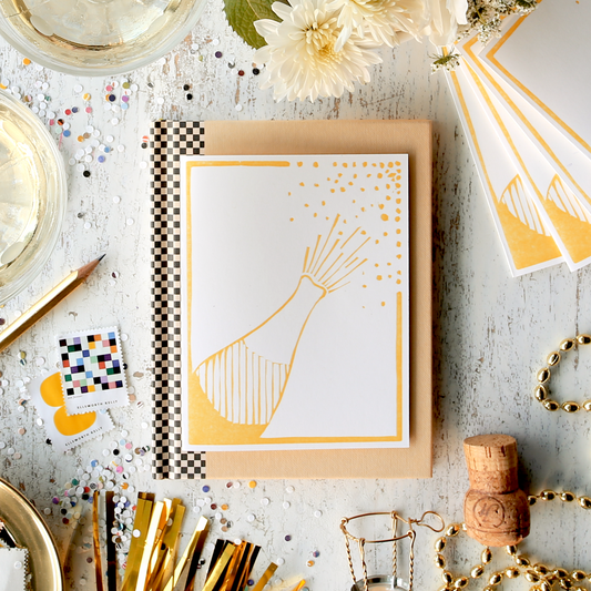 Celebratory Greeting Card ~ Champagne Pop