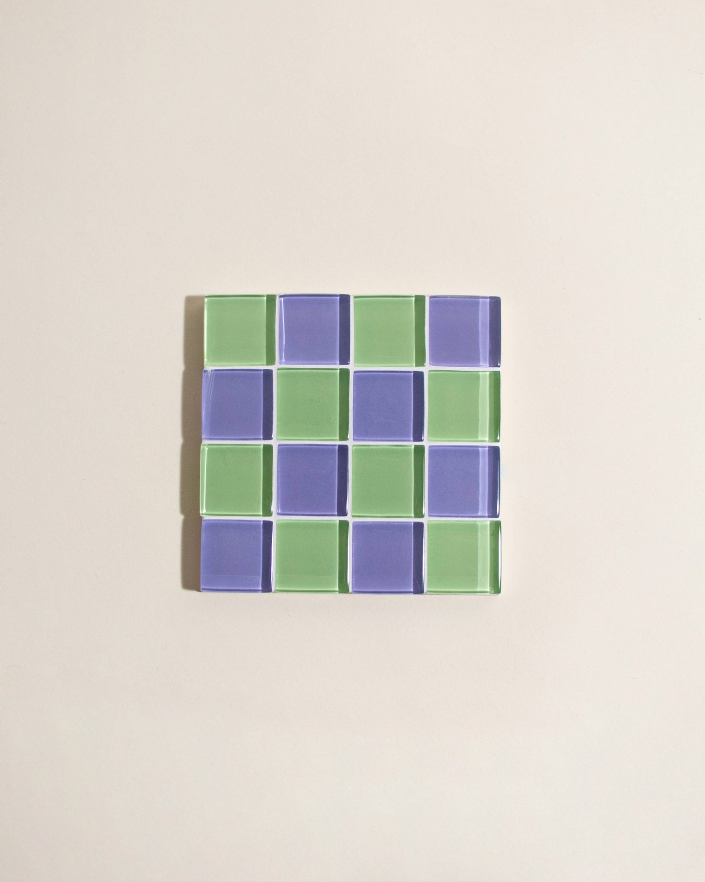 Glass Tile Coaster ~ Ube Matcha Latte