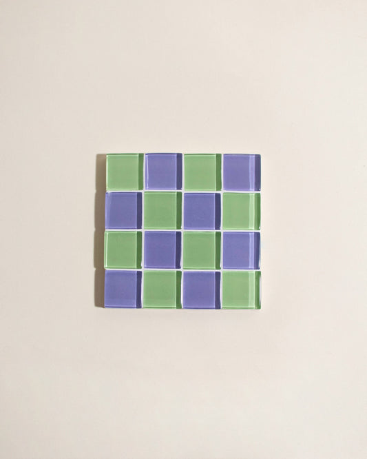 Glass Tile Coaster ~ Ube Matcha Latte
